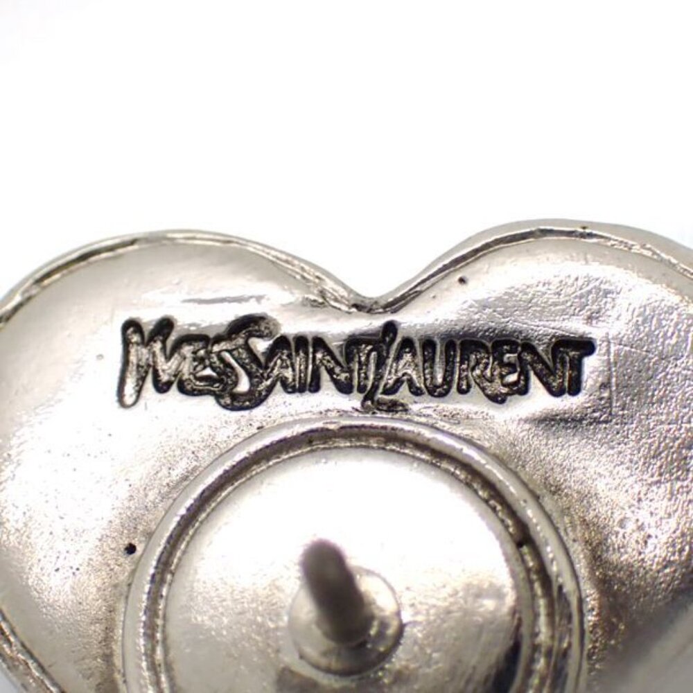 Yves Saint Laurent Pin Brooch 2 Pieces Tuck Pin Steampunk Heart Face Silver - Picture 8 of 9